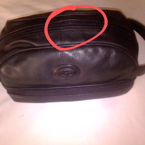 Vintage Leather Fossil Travel Toiletry Zip Bag - Picture 8 of 8